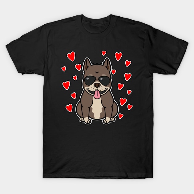 Pitbull Hearts T-Shirt by letnothingstopyou